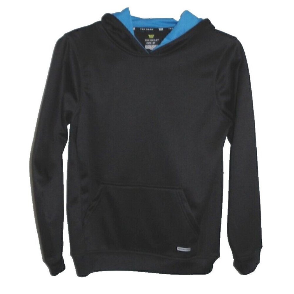 TEK GEAR black & blue polyester pullover hoodie big kids size L (14-16) NEW